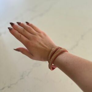 Premier Designs Gold and Pink Rhinestone Bracelet Wrap